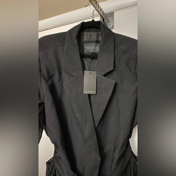 NWT ELOQUII Belted Cutout Detail Blazer Black Size 18 - Picture 9 of 12